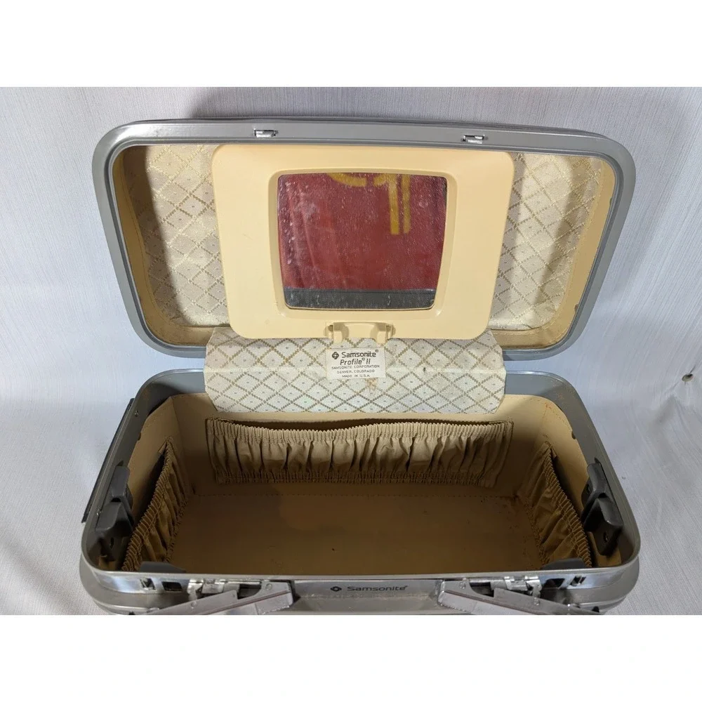 Vintage Samsonite Profile II Gray Train Case no Tray no Key